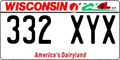 WI license plate 332XYX