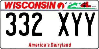 WI license plate 332XYY