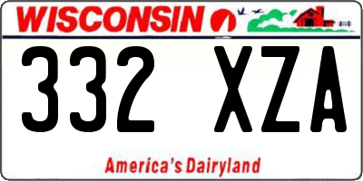 WI license plate 332XZA