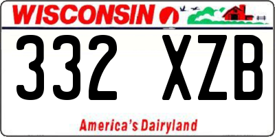 WI license plate 332XZB