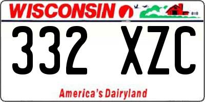 WI license plate 332XZC