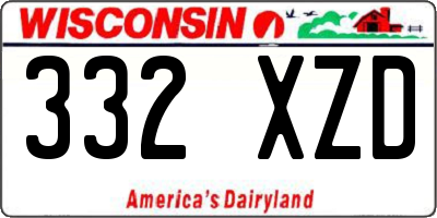 WI license plate 332XZD