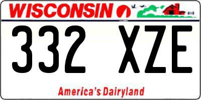 WI license plate 332XZE