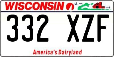 WI license plate 332XZF
