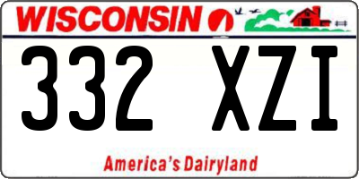 WI license plate 332XZI