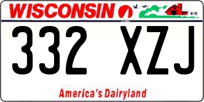 WI license plate 332XZJ