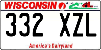 WI license plate 332XZL