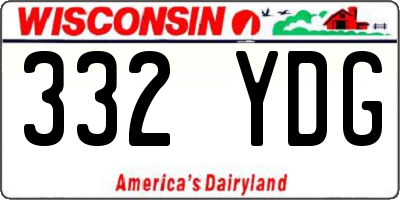 WI license plate 332YDG