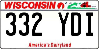 WI license plate 332YDI