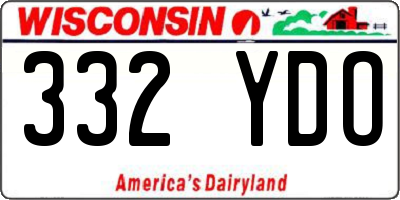 WI license plate 332YDO