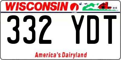 WI license plate 332YDT