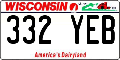 WI license plate 332YEB