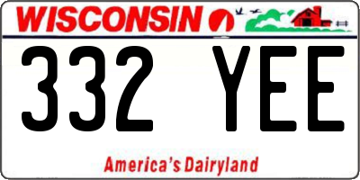 WI license plate 332YEE