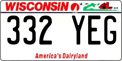WI license plate 332YEG