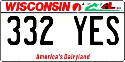 WI license plate 332YES