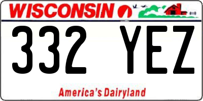 WI license plate 332YEZ