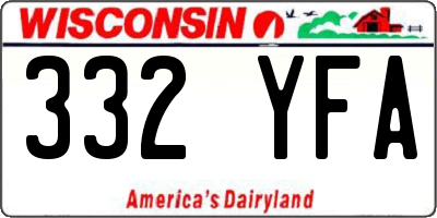 WI license plate 332YFA
