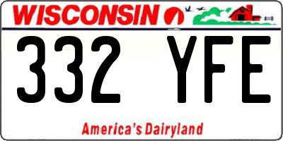 WI license plate 332YFE