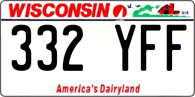 WI license plate 332YFF
