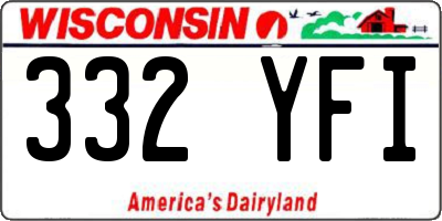 WI license plate 332YFI
