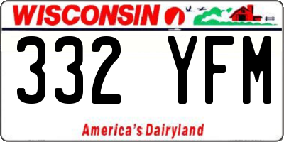 WI license plate 332YFM