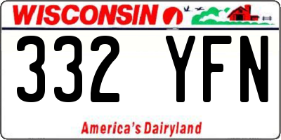 WI license plate 332YFN