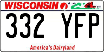 WI license plate 332YFP