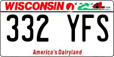 WI license plate 332YFS