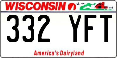 WI license plate 332YFT