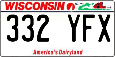 WI license plate 332YFX