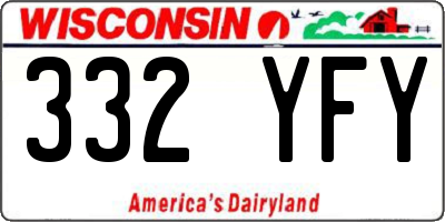 WI license plate 332YFY