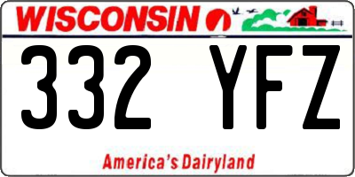 WI license plate 332YFZ