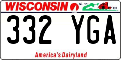 WI license plate 332YGA