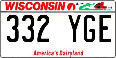 WI license plate 332YGE
