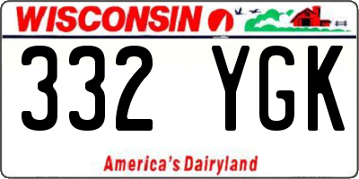 WI license plate 332YGK