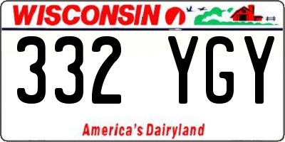 WI license plate 332YGY