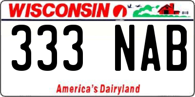 WI license plate 333NAB