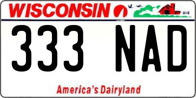 WI license plate 333NAD