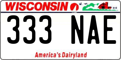 WI license plate 333NAE