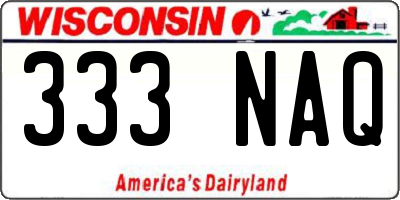 WI license plate 333NAQ