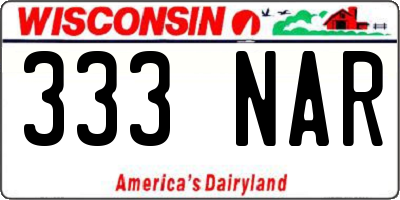 WI license plate 333NAR