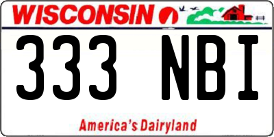 WI license plate 333NBI