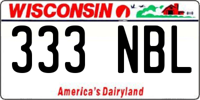WI license plate 333NBL