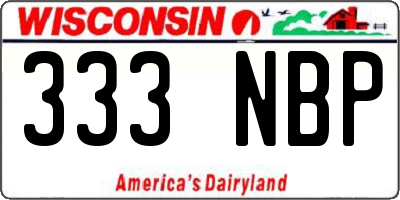 WI license plate 333NBP