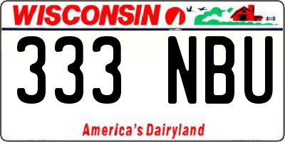 WI license plate 333NBU