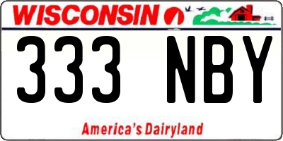 WI license plate 333NBY