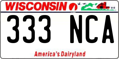 WI license plate 333NCA