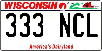 WI license plate 333NCL