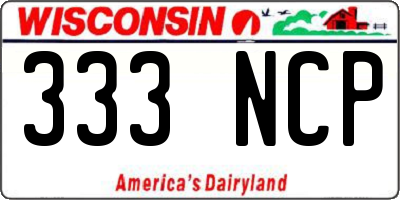 WI license plate 333NCP