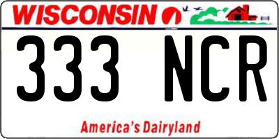 WI license plate 333NCR